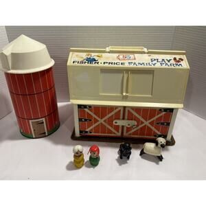 Vintage Fisher Price Play Family Farm #915 with Original Box, Used.